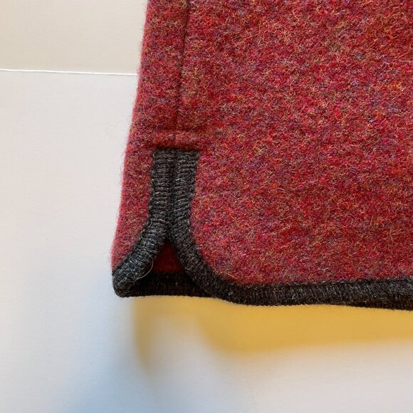 LL Bean Blazer Jacket Burgundy Button-Up Cardigan Wool Made In Austria VTG - Picture 8 of 15